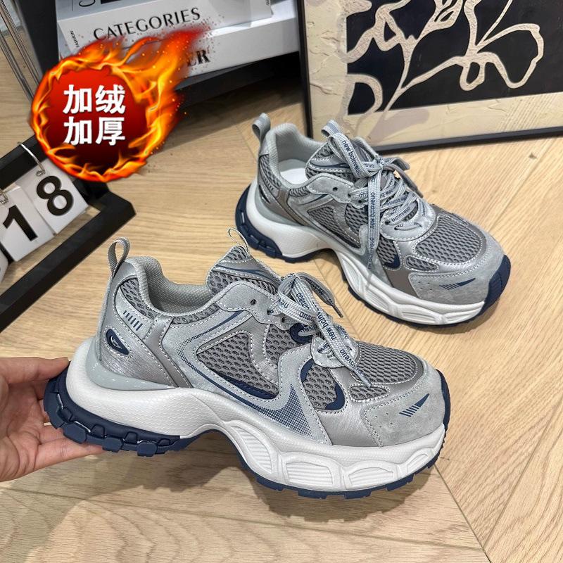 Dad shoes autumn and winter new thick-soled heightening two cotton casual velvet muffin sports shoes cotton shoes