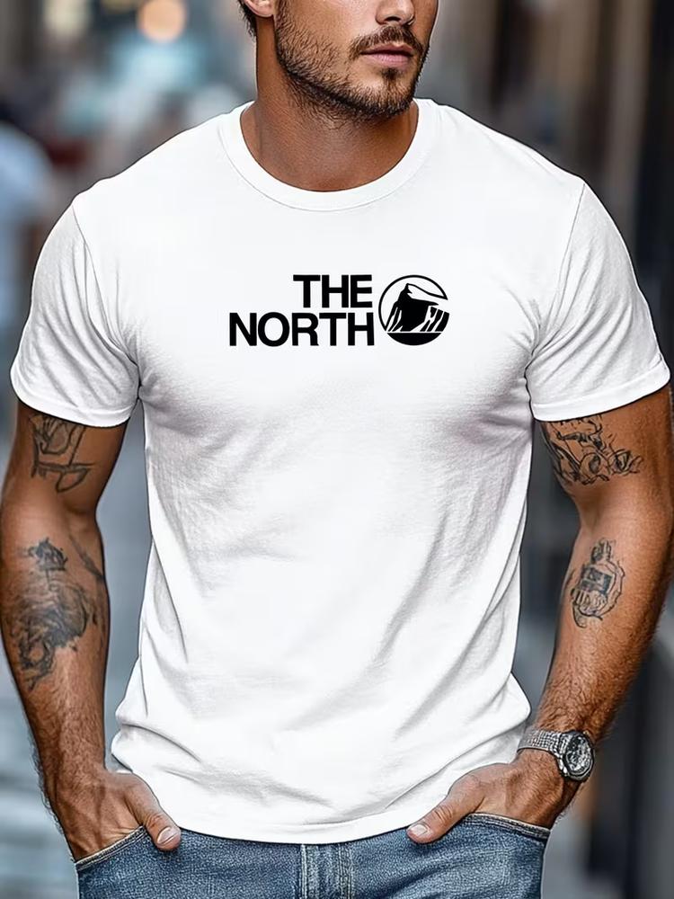 Unisexs The North Logo Graphic TShirt Casual Crew Neck Short Sleeve Summer Tee S