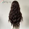 Ashely 13*4 Lace Front Wig Brown Wavy Hair Wig Natural Looking Synthetic Lace Wigs High Quality curly wigs for Daily Use Cosplay