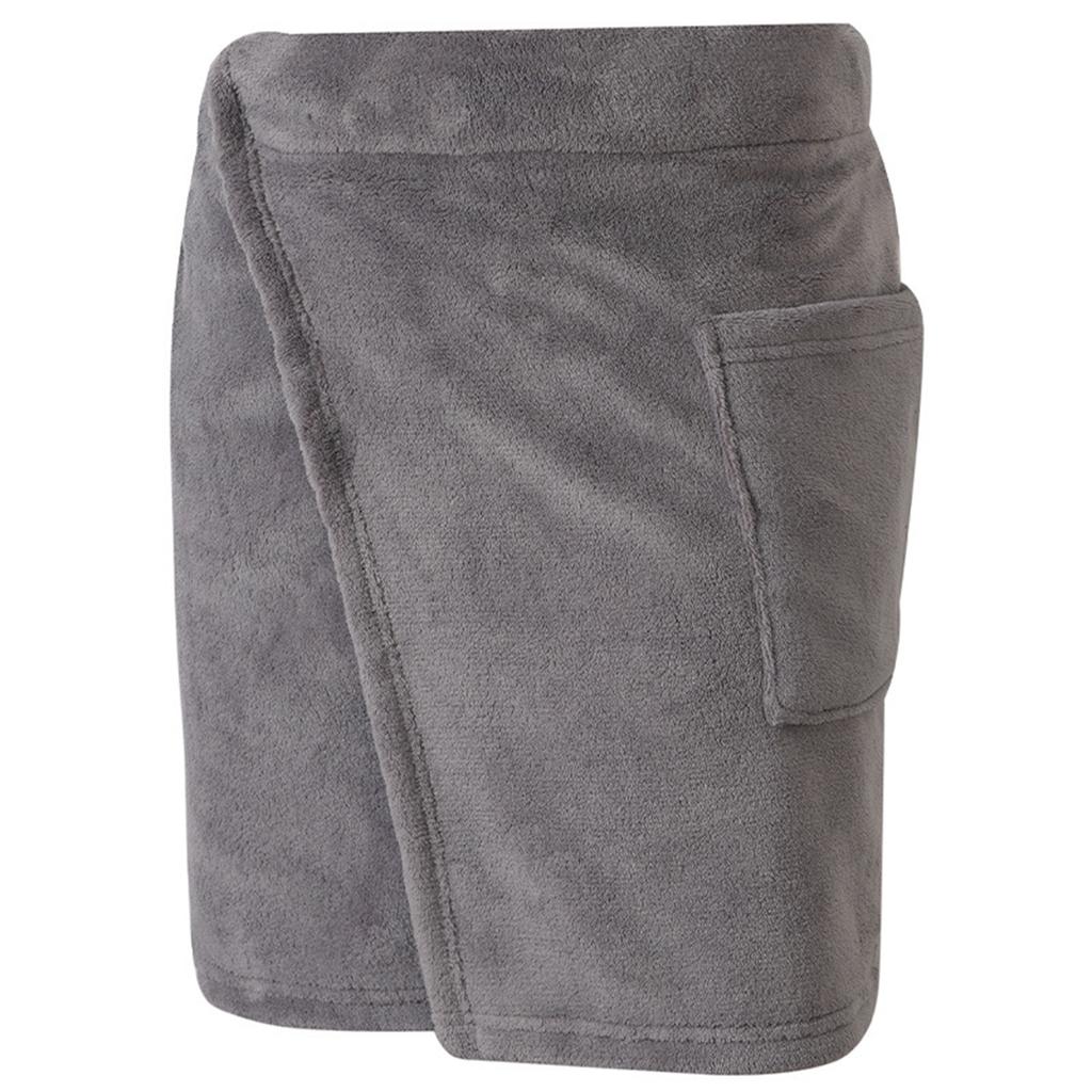 Men'S Wearable Bath Towel Bathrobe With Pocket Beach Towel