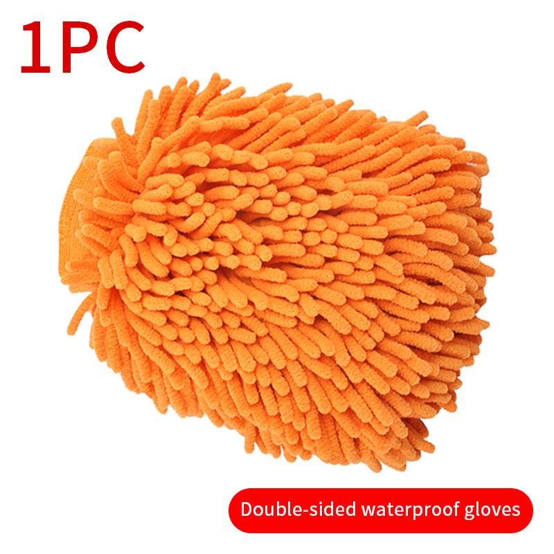 Microfiber Car Washing Mitt Ultra Absorbent Cleaning Gloves Car-Detailing Double-Side Wet/Dry Mitt Car Wash Accessories