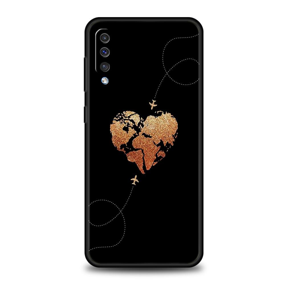 Planes World Map Travel Phone Case For Samsung A52 A14 A50 A70 A10 A30 A40 A20S A20E A02S A12 A22 A34 A42 A32 5G A54 A04s Cover
