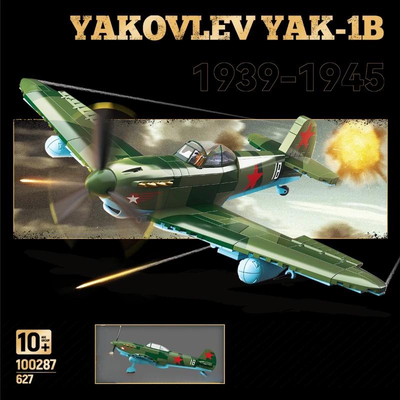 STEM Fighter Jet Construction Kit Aircraft La-7 Spitfire Yak-1B Bf-109E Plane Technical Bricks Kid Toy Birthday Gifts