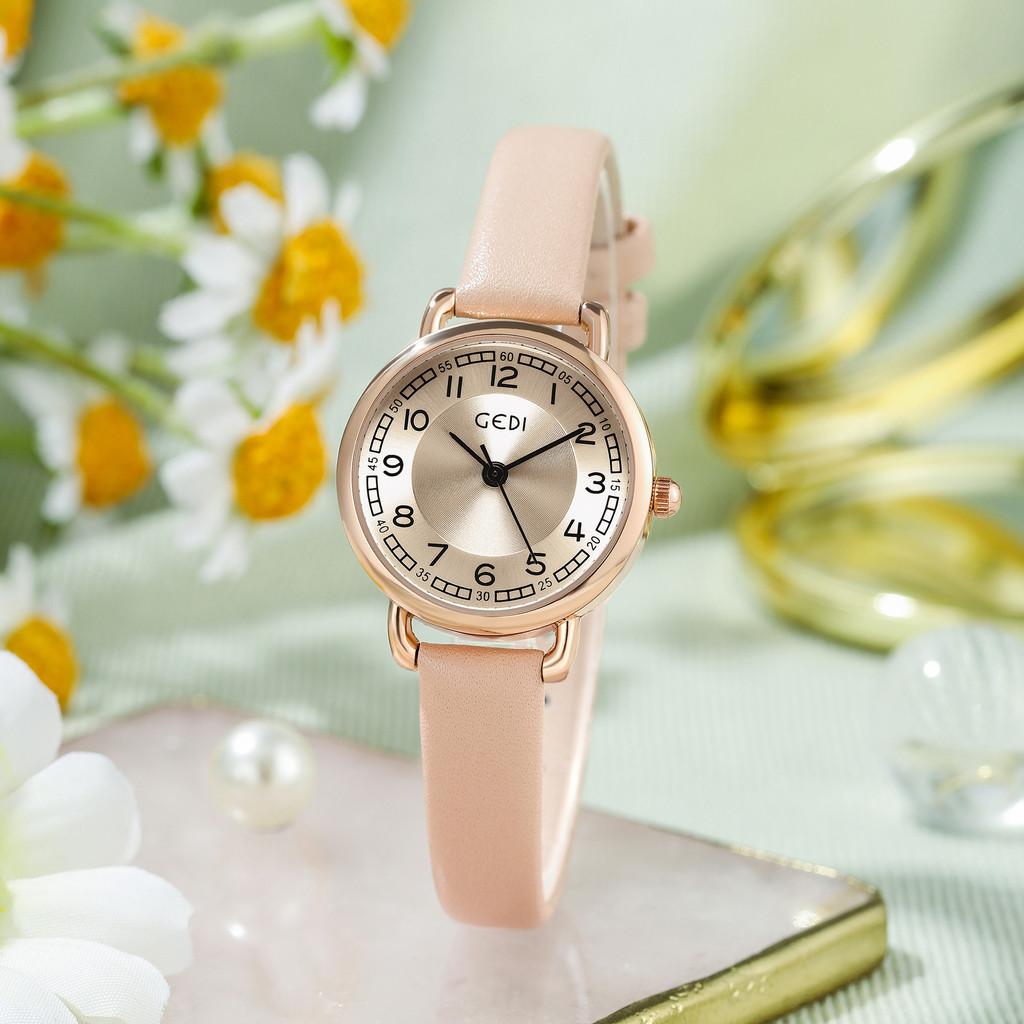 Orologio da Donna al Quarzo Stile Vintage Gadi con Cinturino in Pelle Impermeabile per Appassionati di Moda