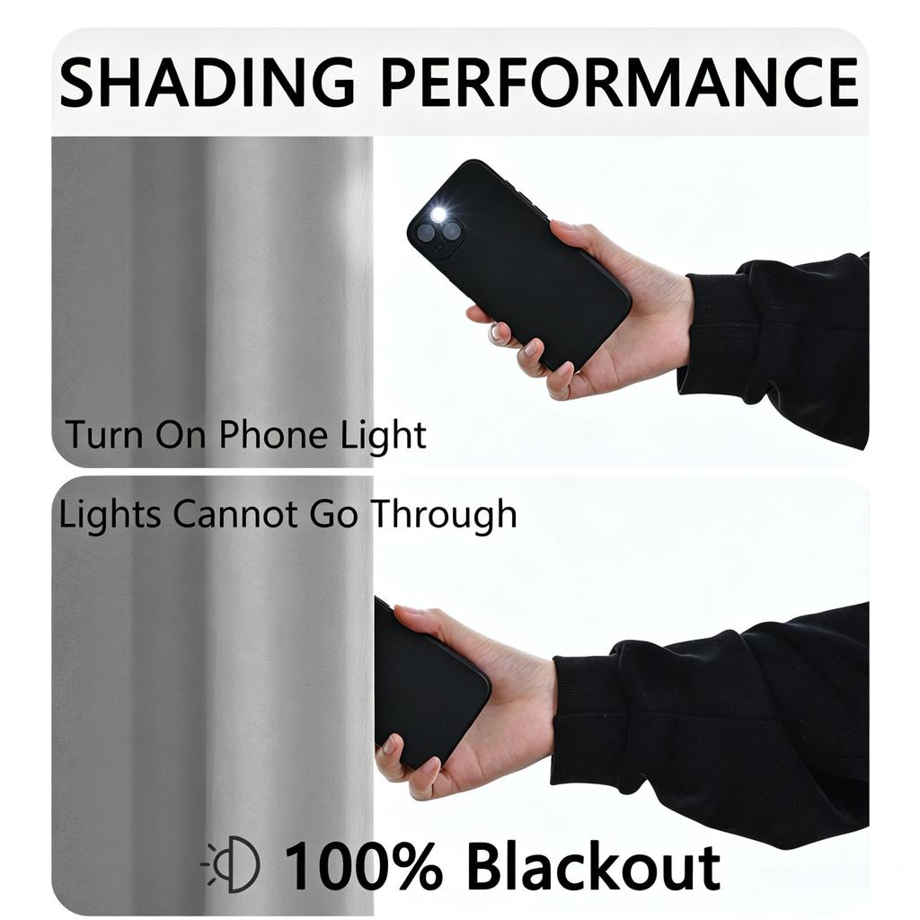 100% Blackout Curtains for Bedroom Living Room Thermal Insulated Grommet Window Drapes Privacy Protection Home Decor