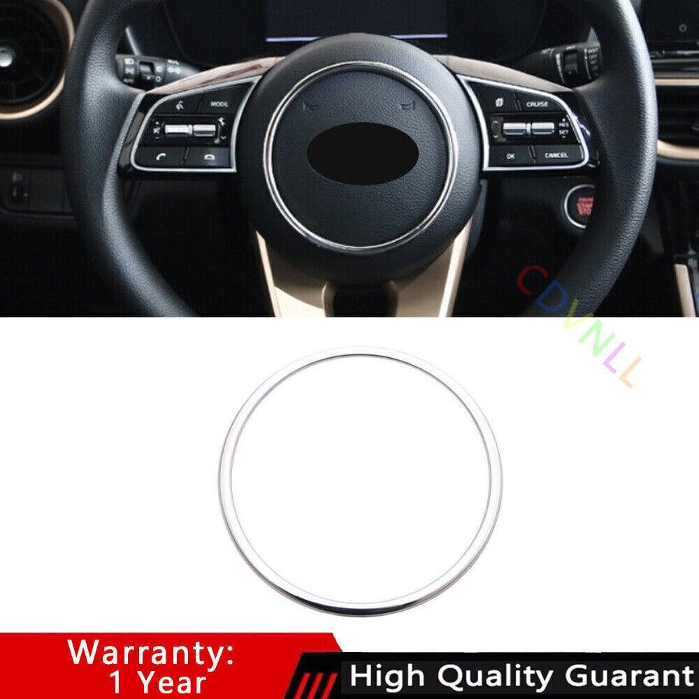 For Kia K3 Forte 2019-2024 Silver Titanium Steering Wheel Horn Ring Cover Trim