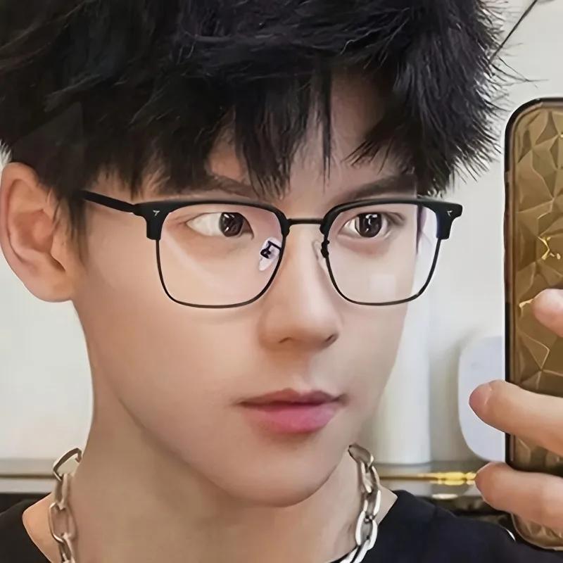 3PCS New Men Vintage Fashion Half Frame Semi-Rimless Clear Lens Eyeglasses Blue Ray Computer Glasses