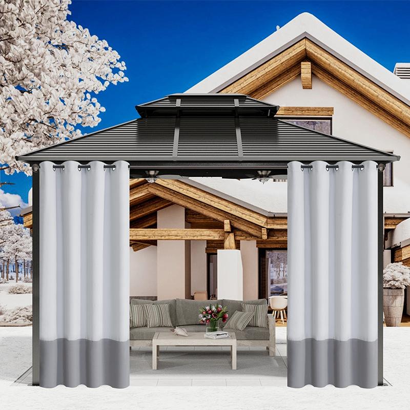 

2 Panels Blackout Outdoor Curtains for Patio Waterproof, Sun Blocking Blinds Weatherproof Outside Privacy Curtains For 132X213cm-2pcs