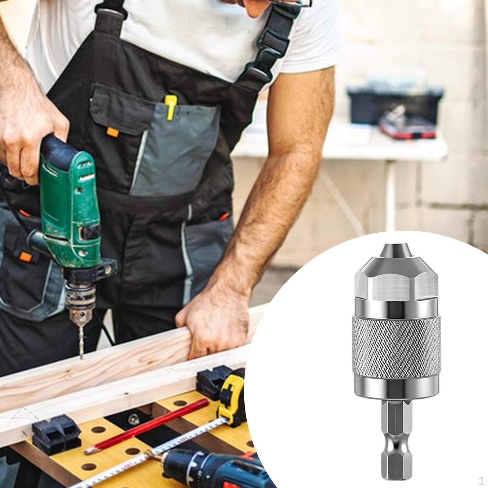 

3 Jaw Keyless Chuck Hex Shank Three Aluminum Alloy Screwdriver Adapter Converter срібний