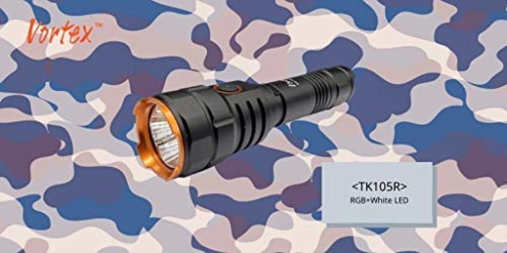 Vortex TK105R Rechargeable RGB LED LED Dual Switch Level Indicator 1200 Lumens Strobe Level Momentary Switch Tactical Hunting Survey Flashlight
