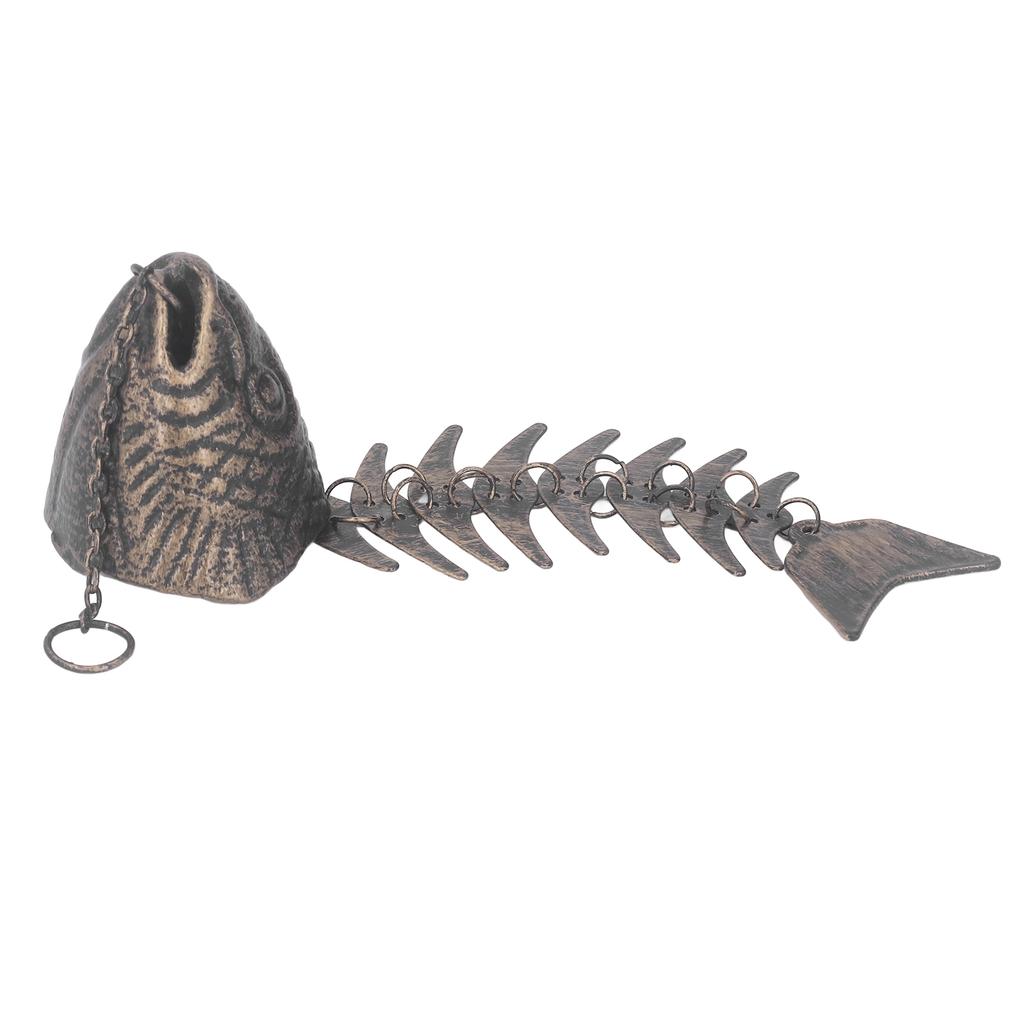 Fishbone Wind Chimes Relaxation Sound Beautiful Melody Iron Hanging Ornament for Home Decoration