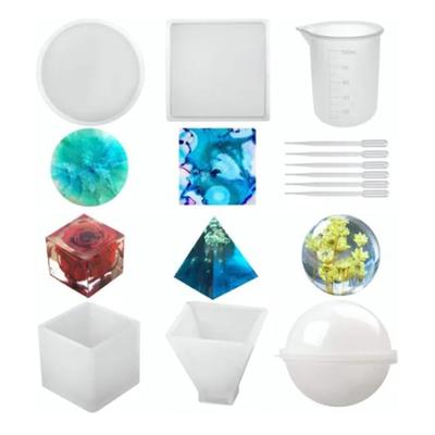Silicone Mold Flexible Fine Workmanship DIY Silicone Mold with Measuring Cup Straws