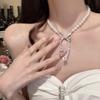 Fashion Multi-layer Diamond Pearl Elegant Women's Jewelry Layered Pendant French Court-style Beaded Choker Daily Accessories
