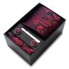 Tie Handkerchief Cufflink Set For Men Necktie Holiday Gift Box Blue Gold Suit Accessories Slim Wedding Gravatas