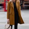 2026New Winter Women's Mid-length Coat, Single-breasted Solid Color Blazer