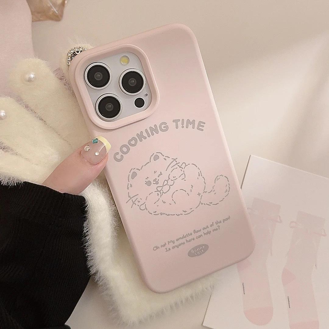 Cute line puppy for apple 17promax phone case iPhone 16 liquid 15 cute 13/14 soft IPhone17ProMax