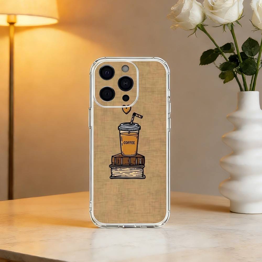 C-Coffee L-Latte Art Phone Case For iPhone 17 16 15 14 13 12 11 Mini Pro Max Plus Transparent Cover