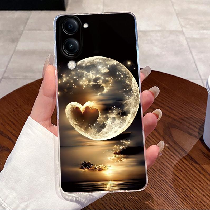 For Vivo Y04s Case Clear Luxury Cute Love Heart Rabbit Funny Pattern TPU Soft Silicone Phone Case For VivoY04s Y 04s Back Cover
