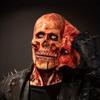 Realistic Blood Double Layer Skull Mask - Full Face Horror Latex Headgear with Movable Mouth for Halloween Cosplay Party Costume