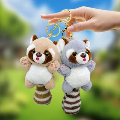 19cm Cute Raccoon Plush Pendant Toy Doll Keychain Backpack Accessorie Gift