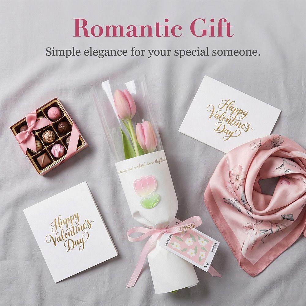 20 Pieces Romantic Single Flower Wrapping Bags Waterproof Bouquet Packaging Bag Graduation Party