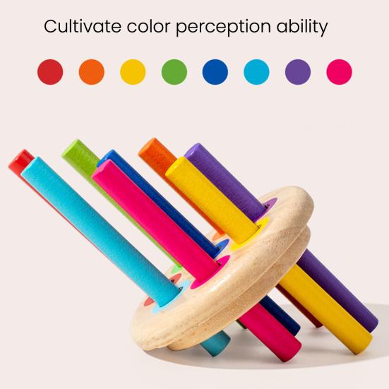 Wooden Learning Color Sorting Toy Eco-friendly Smooth Edge Burr-free Fine Motor Skills Sensory Toys Montessori Toys