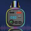 Car Bluetooth 5.0 FM Transmitter Handsfree Car Kit With PD Type-C Dual USB Fast Charger Ambient Light Cigarette Lighter