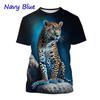 Cheetah 3D T-shirt Printed Series T-shirt Men's and Women's Casual Street Large Short Sleeve Comfortable Breathable Top T-shirt