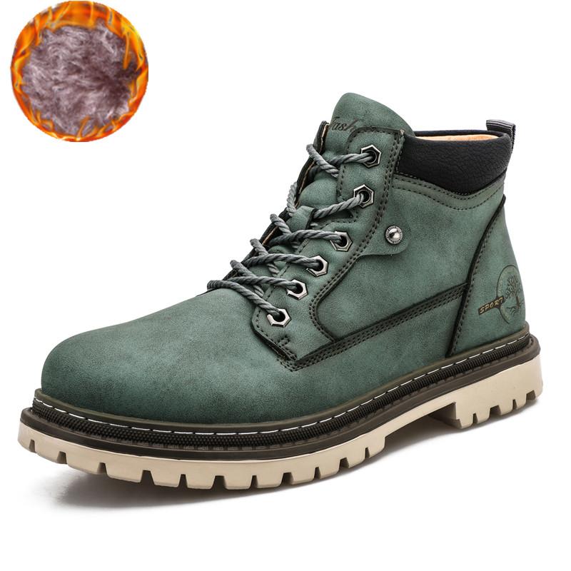 Outdoor Boots Luxury Leather Warm Fur Classic Ankle Boots Outdoor Brand Motorcycle Boots Luxury Shoes for Spring and Autumn