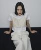 OEUVA Off-White Peach Detail Silk Wool Pants