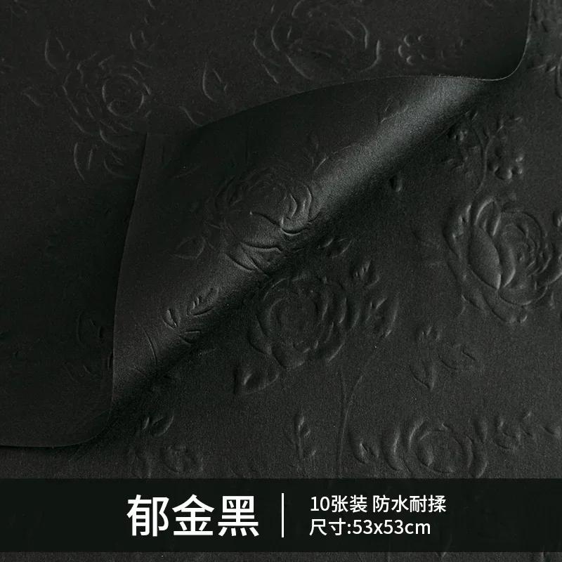 

10piece 50x50cm 3D Flower Bouquet Wrapping Paper 3D Rose Texture Kraft Paper Floral Materials Birthday Gift Packaging Party Deco