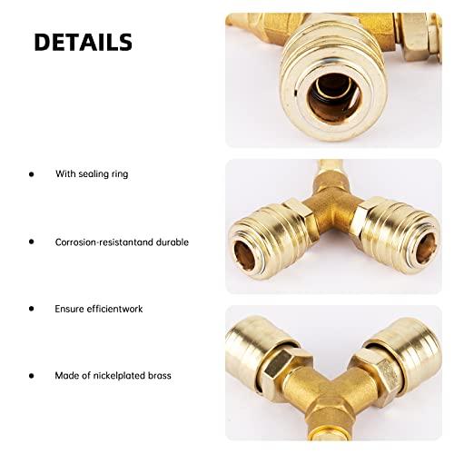 Air Switch Connector 2 Way 14AG Compressed Air Distributor for Use with Air Compressors and Pneumatic Cleaning Equipment