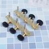Gold Plated 3+3 Long Position Acoustic Guitar Tuning Pegs with Black Plastic Heads