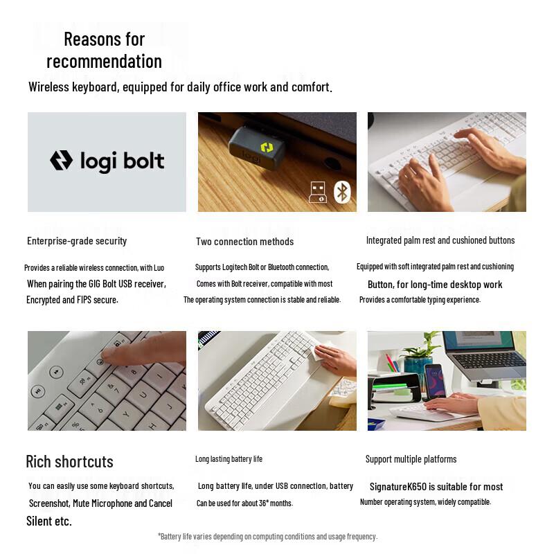 Logitech K650 Wireless Keyboard with Palm Rest