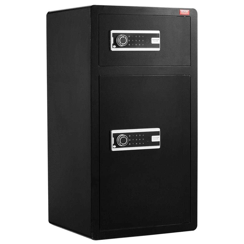 Double Door 7.2 cu.ft Safe Box with Key Lock Password Cabinet Black