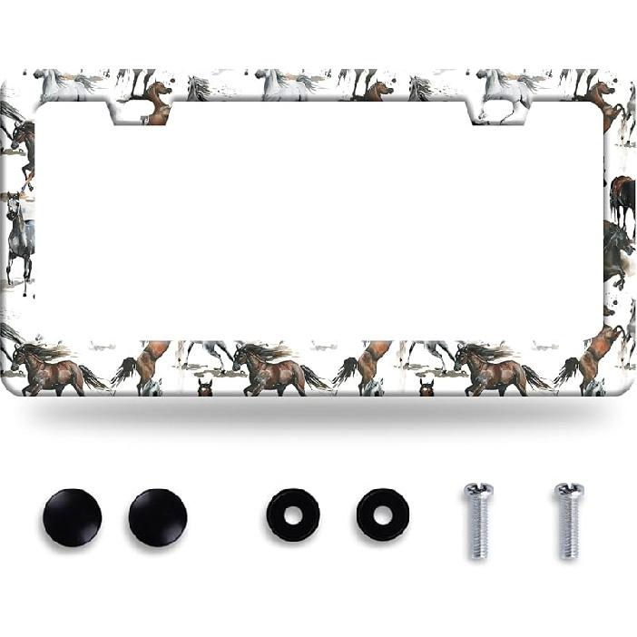 Butterfly License Plate Frame Beautiful Butterflies License Plate Stainless Steel Auto Parts With Screws Size 12.3" X 6.3" For Men Women
