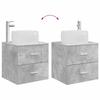5 Piece Bathroom Furniture Set Concrete Grey Engineered Wood and Glass