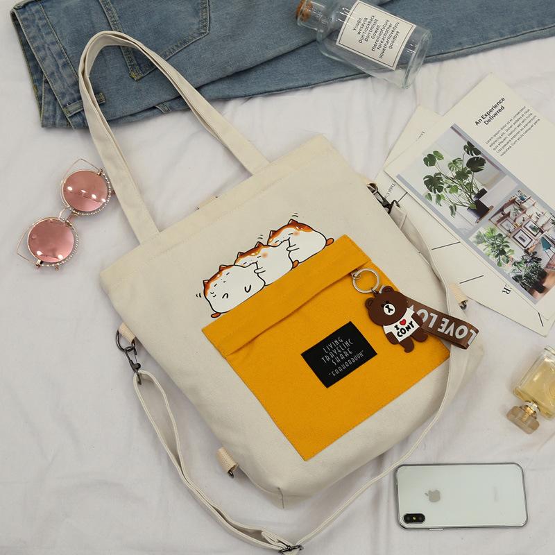 Canvas-Tasche, Damen-Umhängetasche, Instagram-Tasche, Rucksack, Großes Fassungsvermögen, Vielseitig für Studenten im Unterricht, Handtasche, Einzelne Schulter-Tragetasche