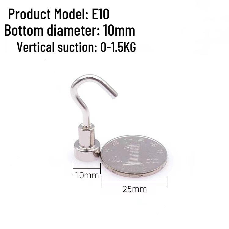 Neodymium Iron Boron Strong Round Magnet Hook - No-Drilling Magnetic Suction Cup