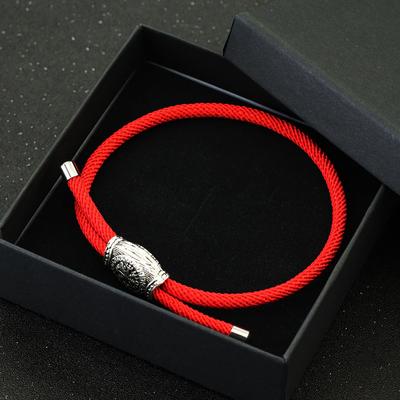 Szczęśliwa Bransoletka ze Sznurka Dla Mężczyzn 6 Kolorów Klasa A 4mm Nici Mediolańskie Bransoletka z Amuletem Retro Wikingowska Bransoletka Akcesoria Motocyklowe Rowerowe