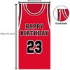 Happy Birthday 23 Banner Backdrop Background Red Basketball Star Player Sports Theme Decor for Man Boy 1st Birthday Party Baby Shower Photo Booth