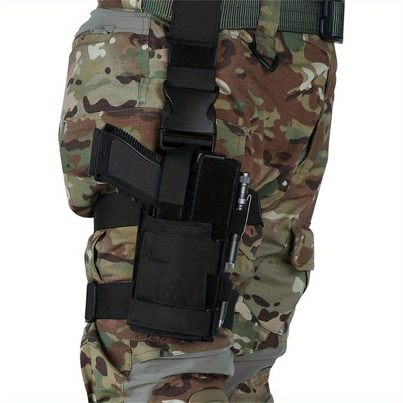 1PC Universal Drop Leg Holster Thigh Platform MOLLE Gun Holster for Hunting Paintball Panel with Adjustable Molle Straps