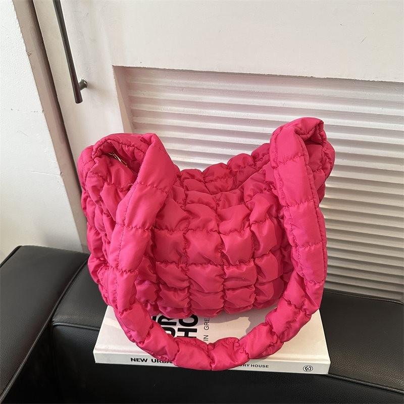 Stylish Cloud Bag With Pleated Design Unique Bubble Texture Large Capacity Shoulder Bag