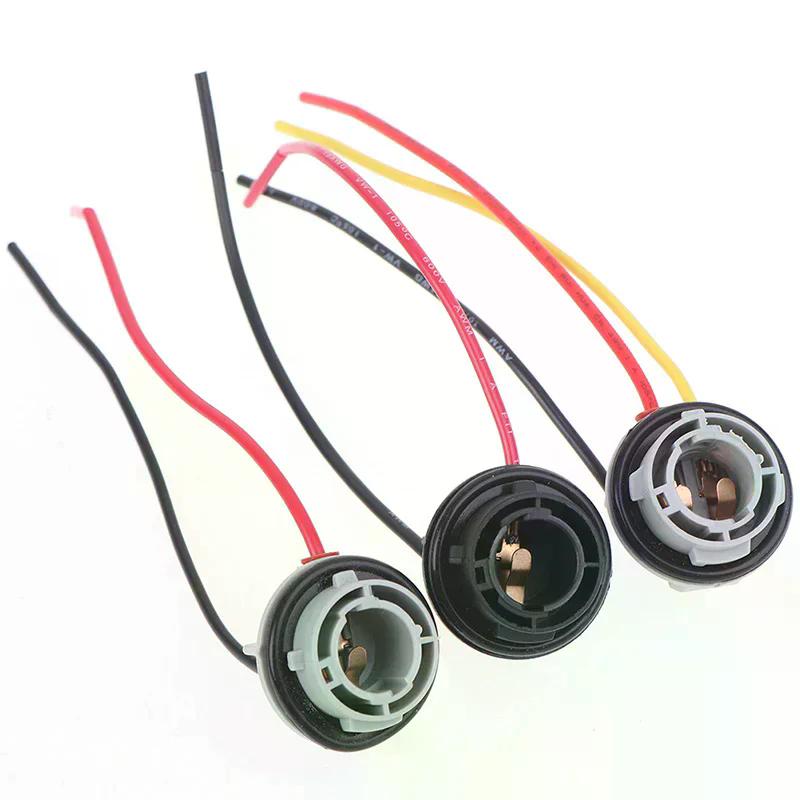 2pcs 1156 1157 Bulb Socket BAY15D Lamp Holder P21/5W Adapter Base Connector For Brake Light Plastic Car Accessories