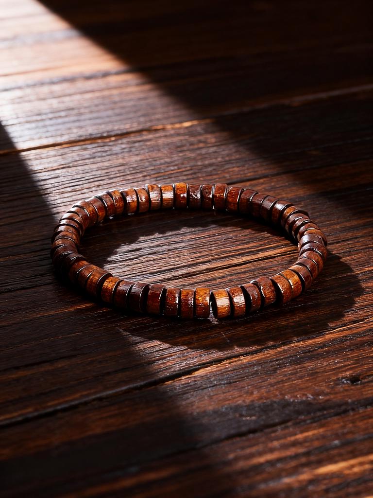 Retro Style Gold color Volcanic Lava Stone Beaded Bracelet Brown Wood Beads Energy Reiki Charm Grounding Protection Jewelry Gift