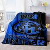 Inter Milan Personalized Text Blanket Multi-purpose Customizable Blanket Ultra-Soft Perfect for Nap Chair Office Chair Couch Ideal for All Seasons