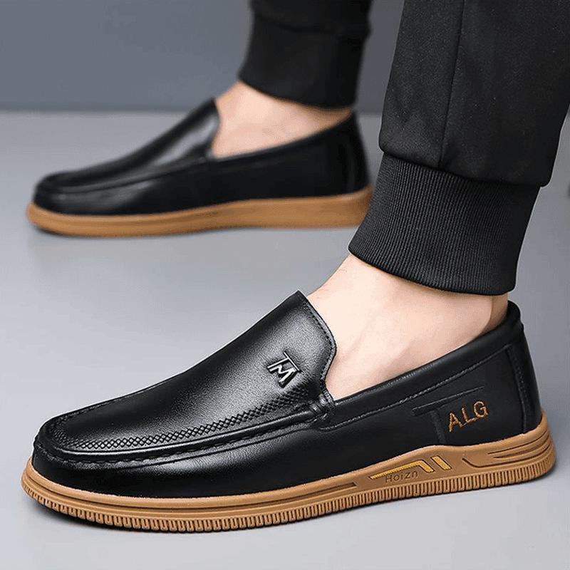Summer first layer cowhide four seasons men's casual  leather shoes soft sole soft surface comfortable breathable non-slip shoes