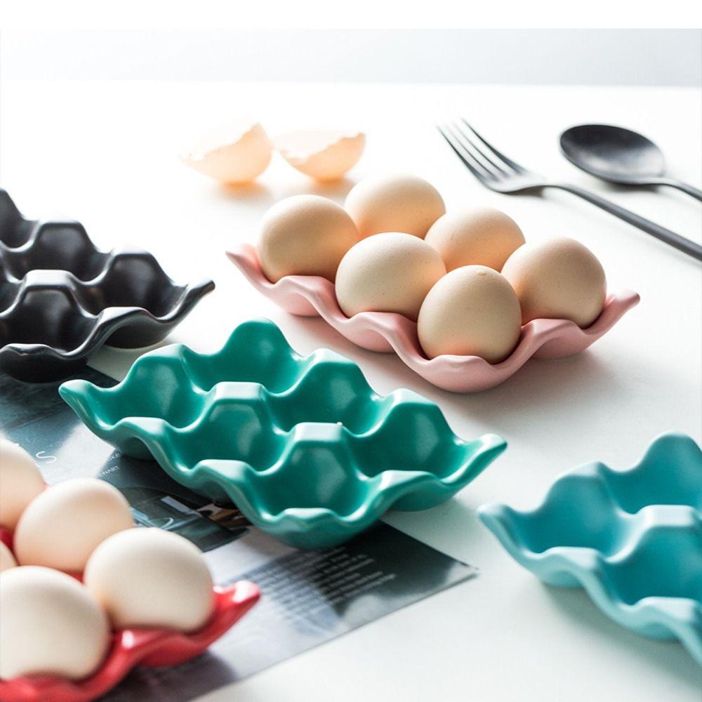 Anti-Slip Egg Box Ceramic Egg Storage Box Durable Eggs Case
