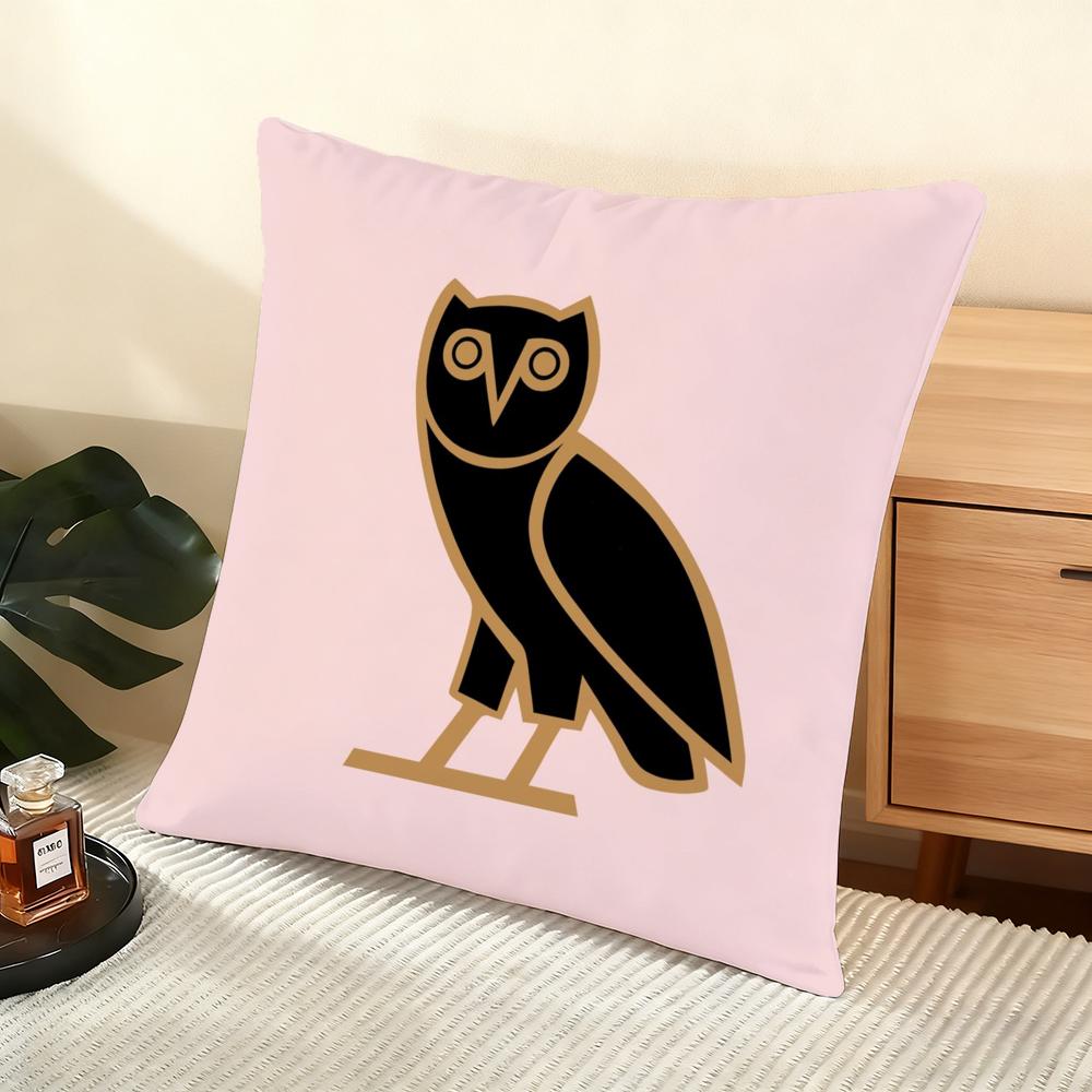 Drake O-O-Ovo O-Owls Cushion Cover Soft Short Plush Pillow Cover Smooth Cozy Texture Aesthetic Cushion Case Home Decor