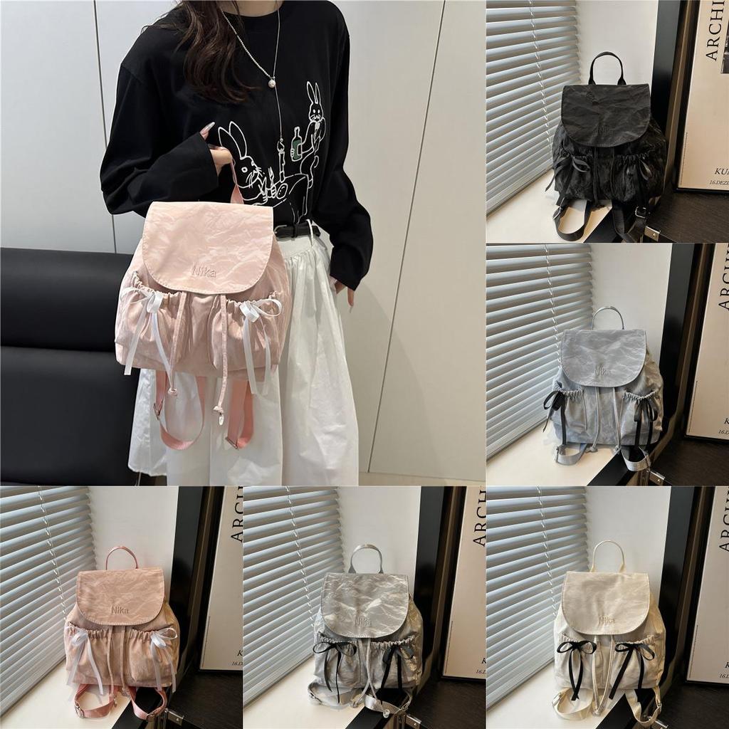Fashion Dual Pocket Butterfly Bow College Style Backpack For Women Daily Use